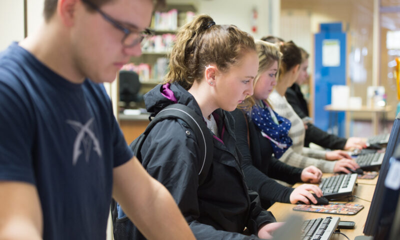 Students in a computer lab