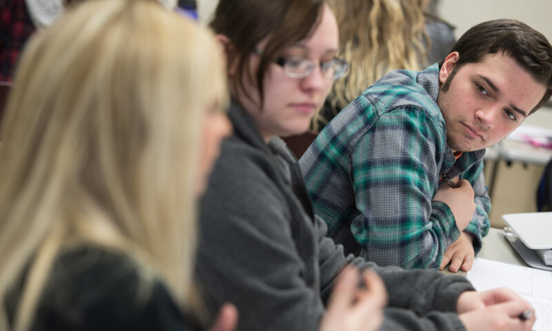 Students in discussion during class