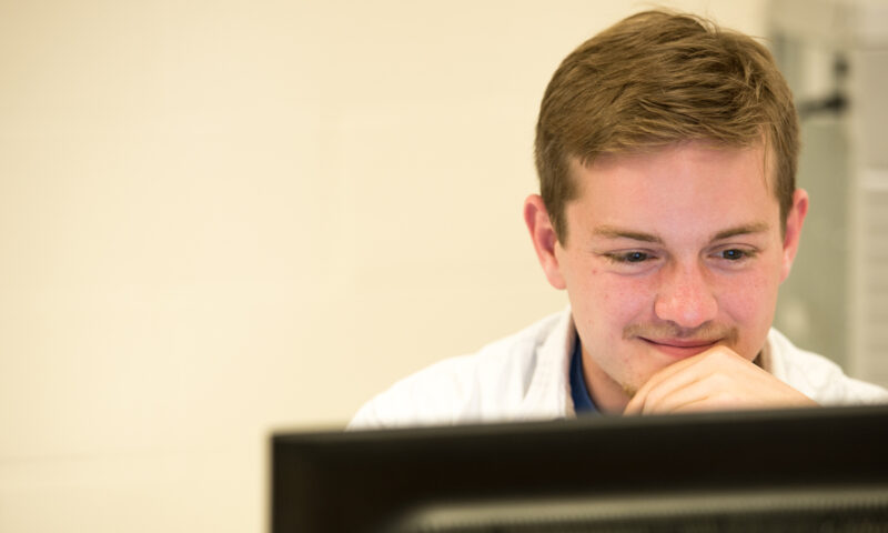 Student at a computer