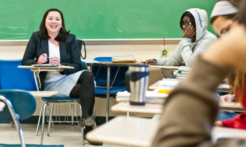 Students in a classroom discussion