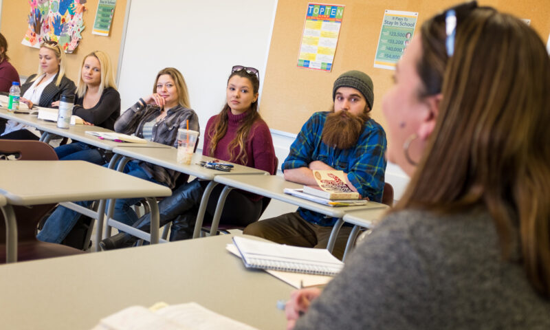 Students in a classroom discussion