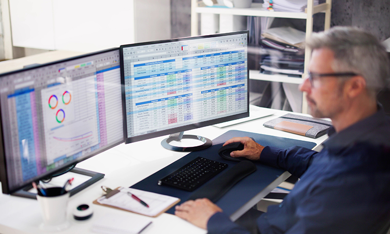 Man working at a computer